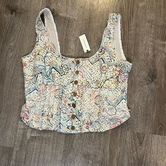 Anthropologie Pilcro Printed Corset Top - Picture 3 of 13